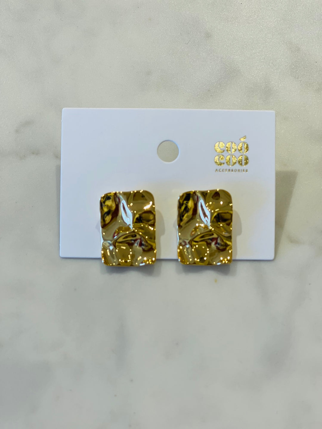 Large Crushed Tab - Gold