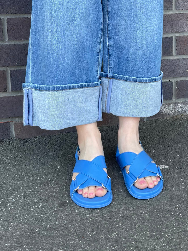 Haylow Leather Sandals - Blue