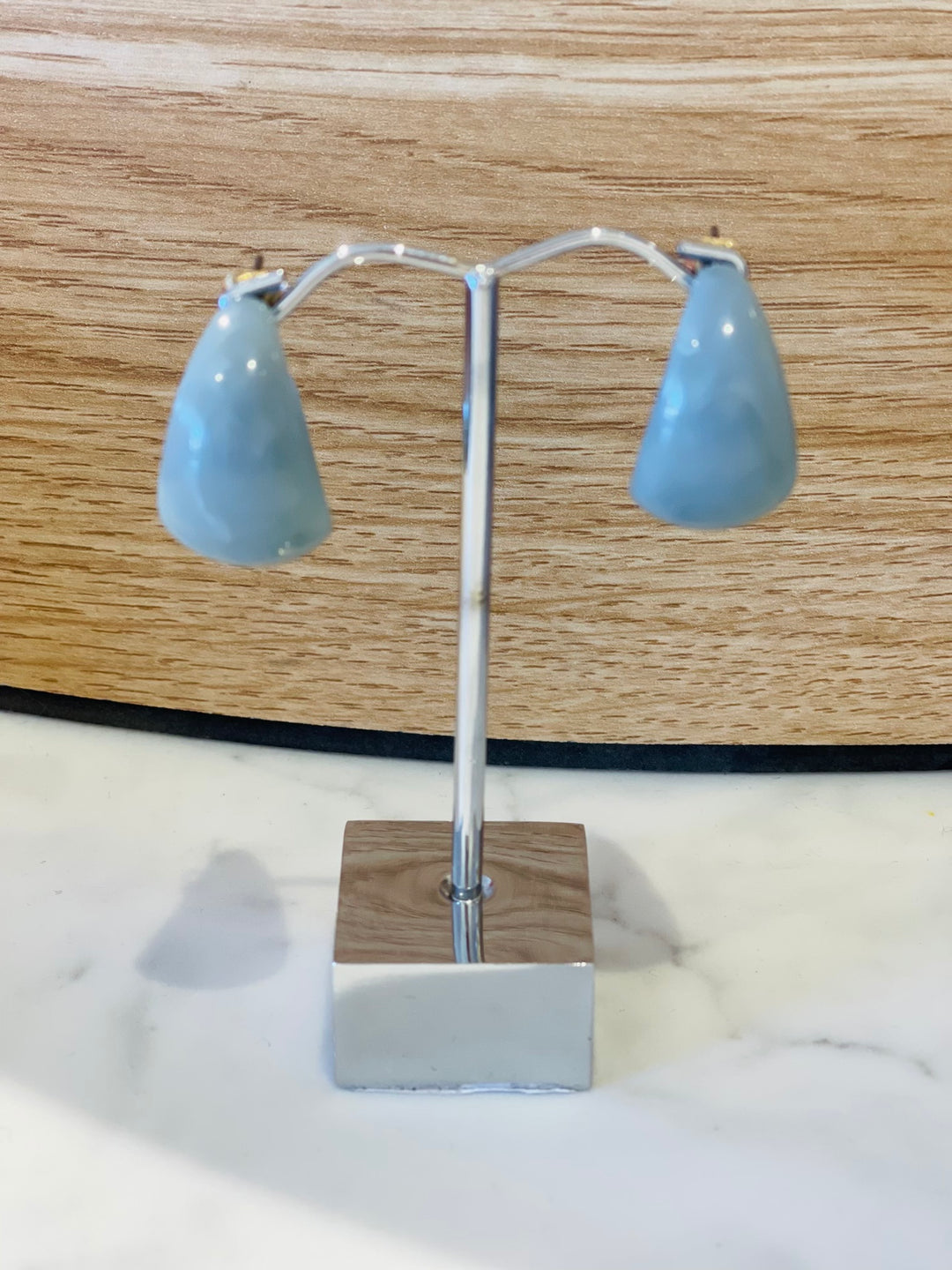 Acrylic Hoop Earrings - Cloud Grey