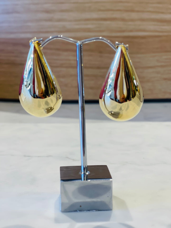Giant Teardrop Earrings - Gold