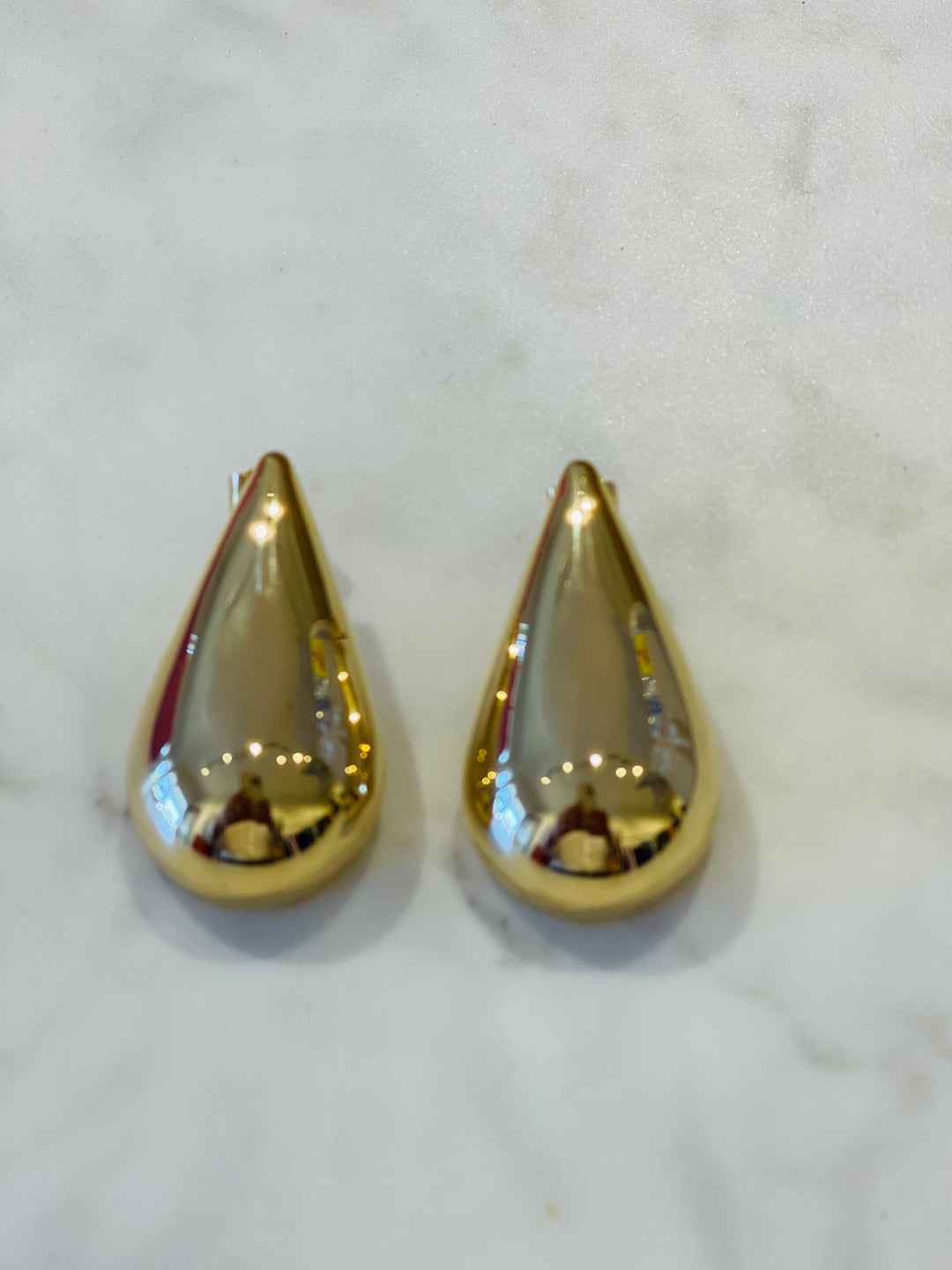 Giant Teardrop Earrings - Gold