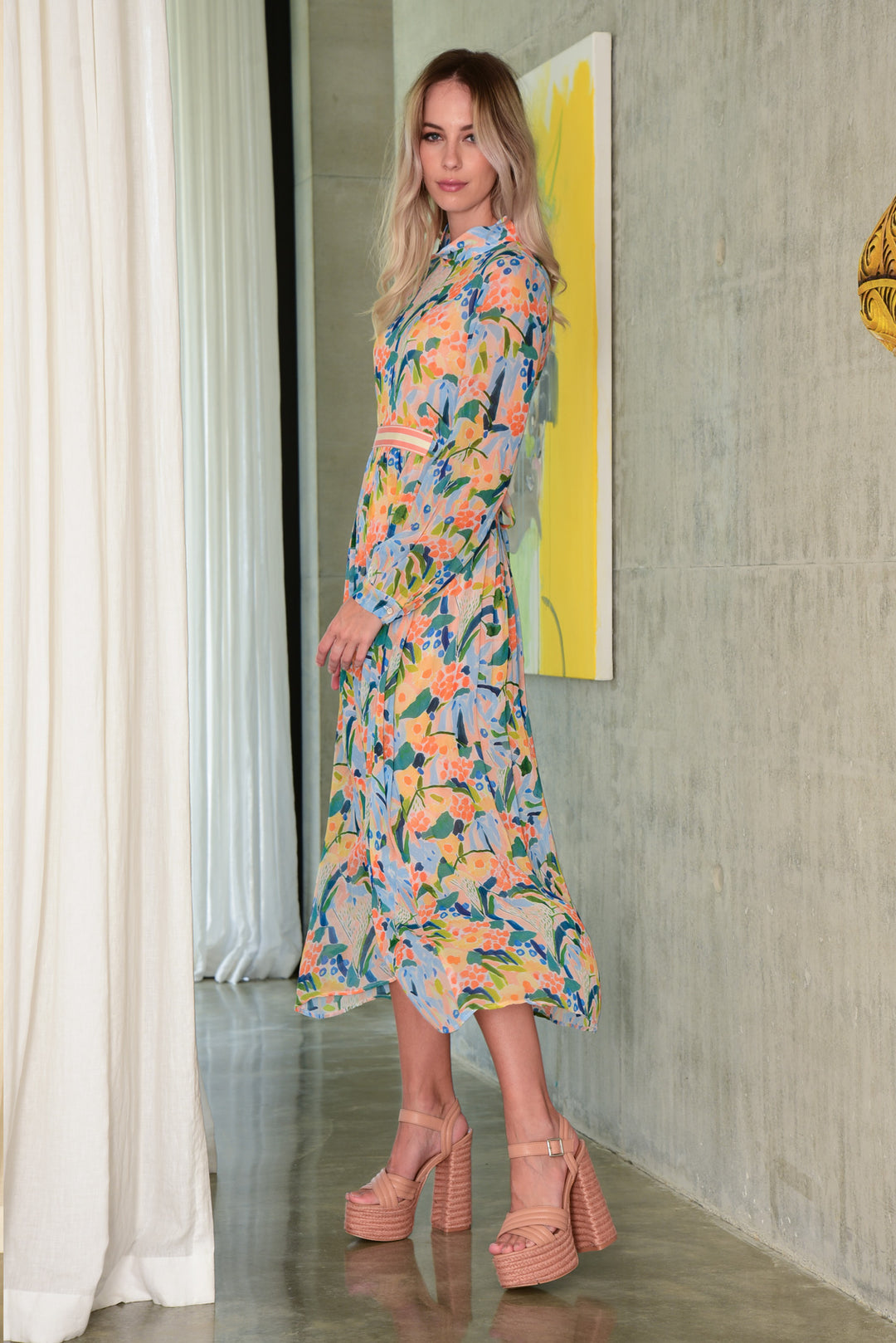 Living The High Life Dress - Peach Floral