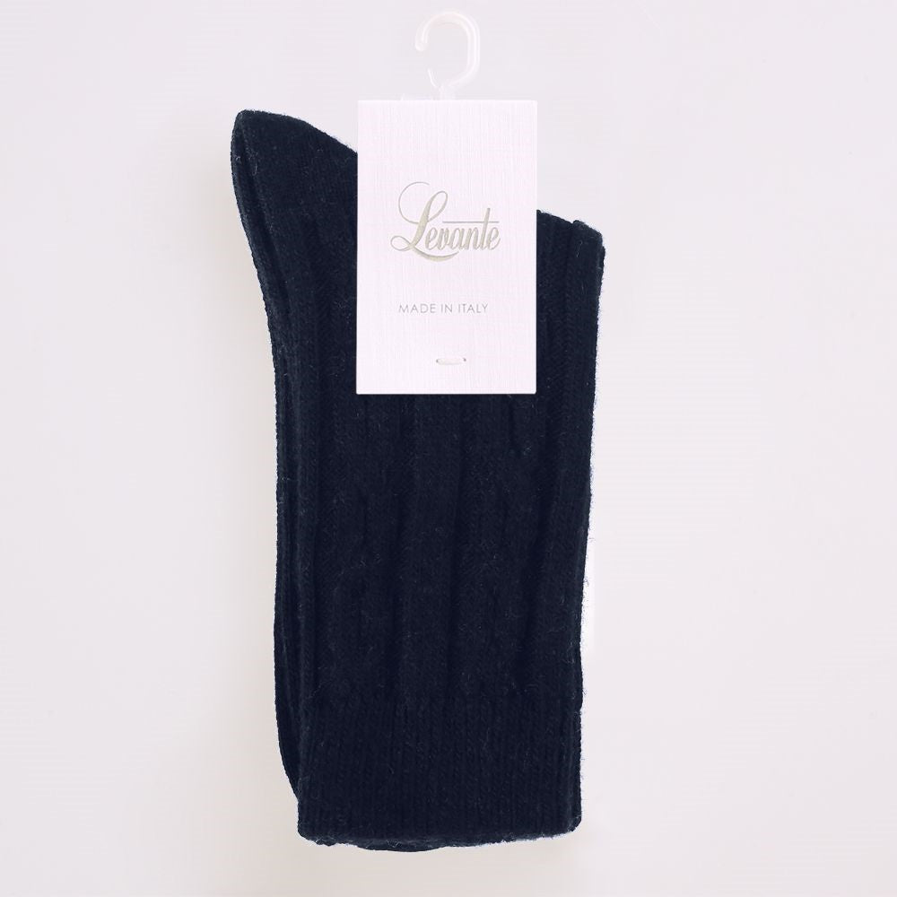 Nina Cable Crew Socks - Navy | Levante | Camilla on Piper