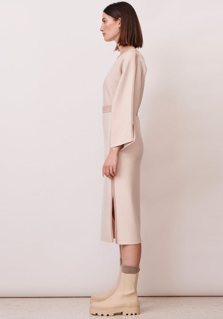 Twister Double Knit Skirt - Ivory/Caramel | POL Clothing | Camilla on Piper