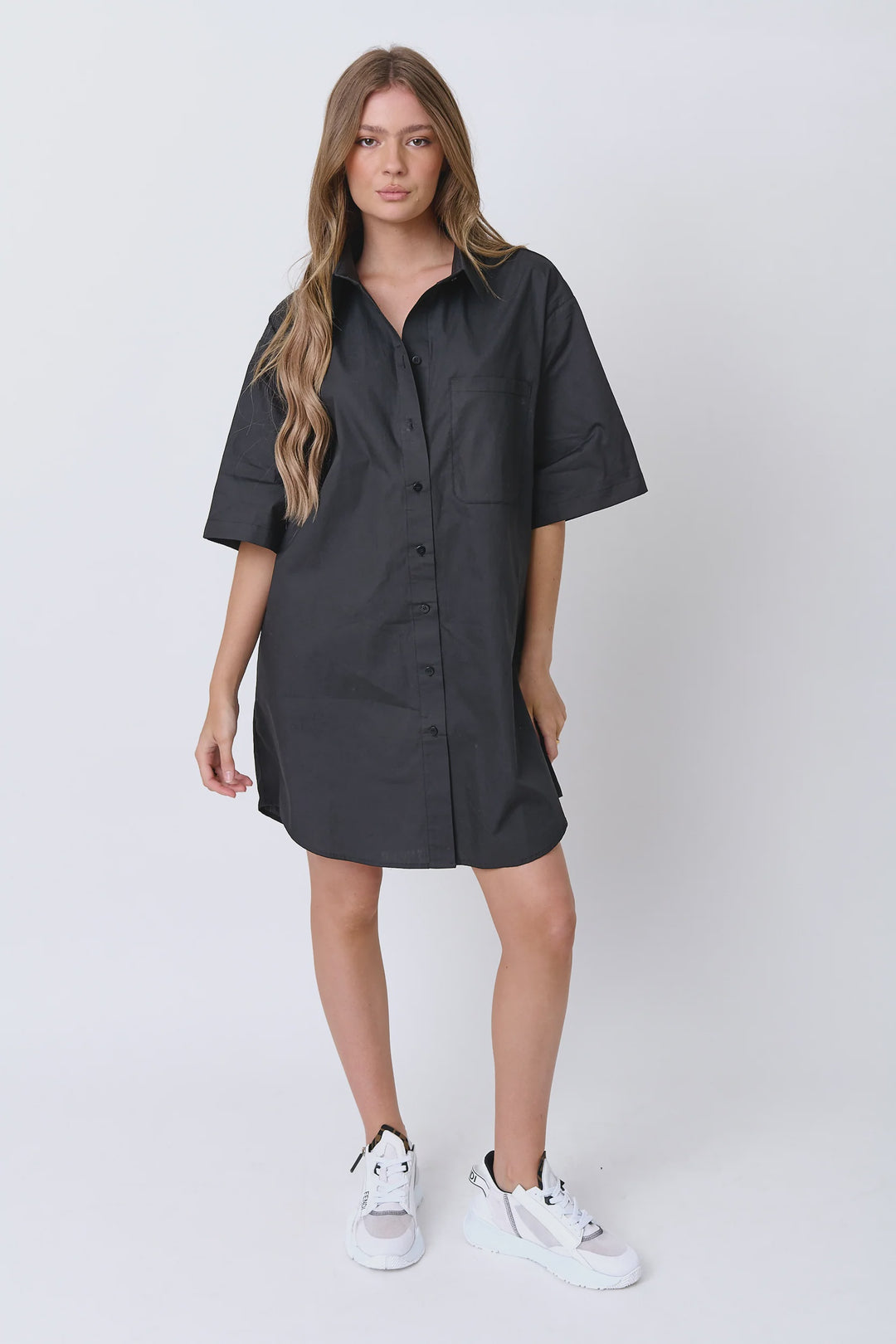 Apex Shirt Dress - Black
