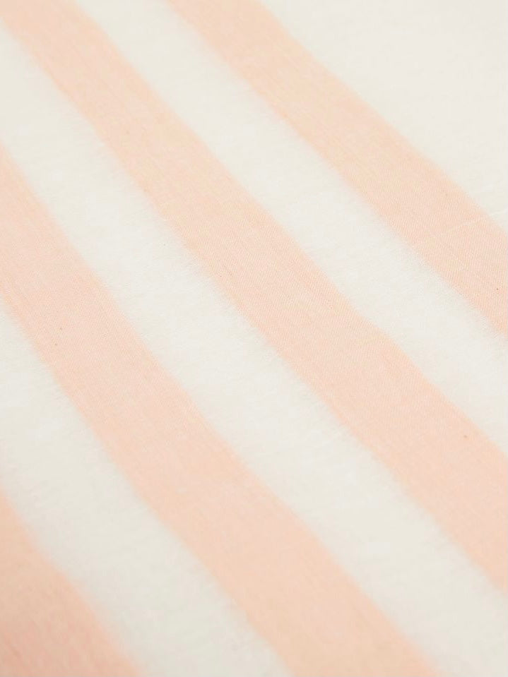 Silk Cotton Scarf - Blush Stripe with Peach